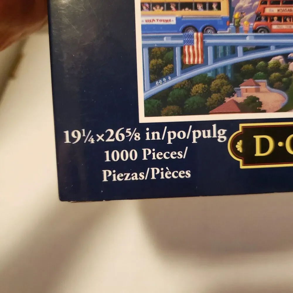 1000 Piece Puzzle Dowdle Niagara Falls Painting The Town with Poster Map Box
